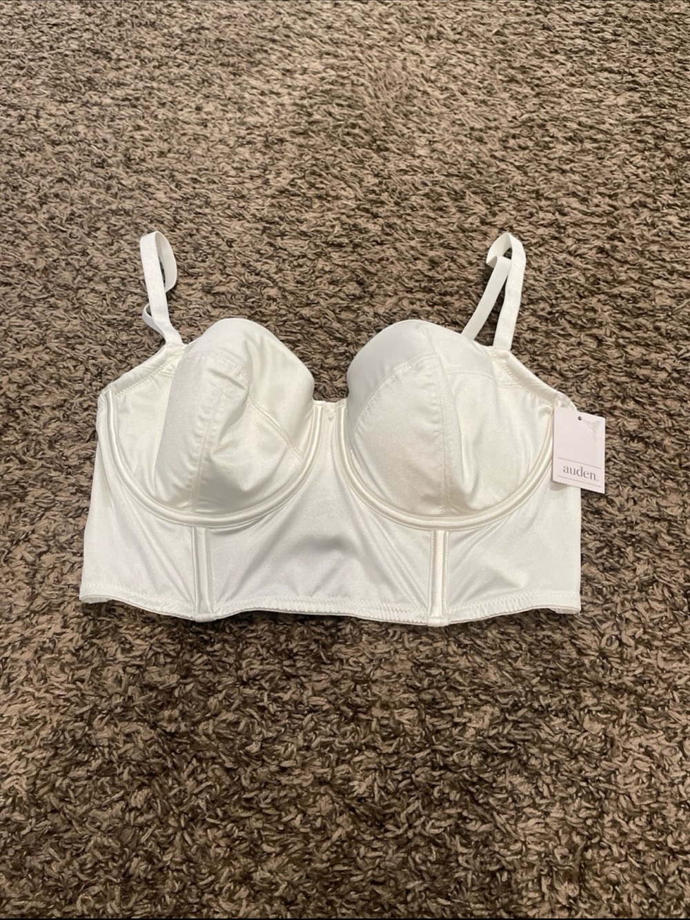 Auden NWT long line, corset style bra, cream large